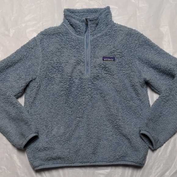 Patagonia Blue Sherpa Fleece 1/4 Zip Popover Top Size Small - Picture 1 of 6